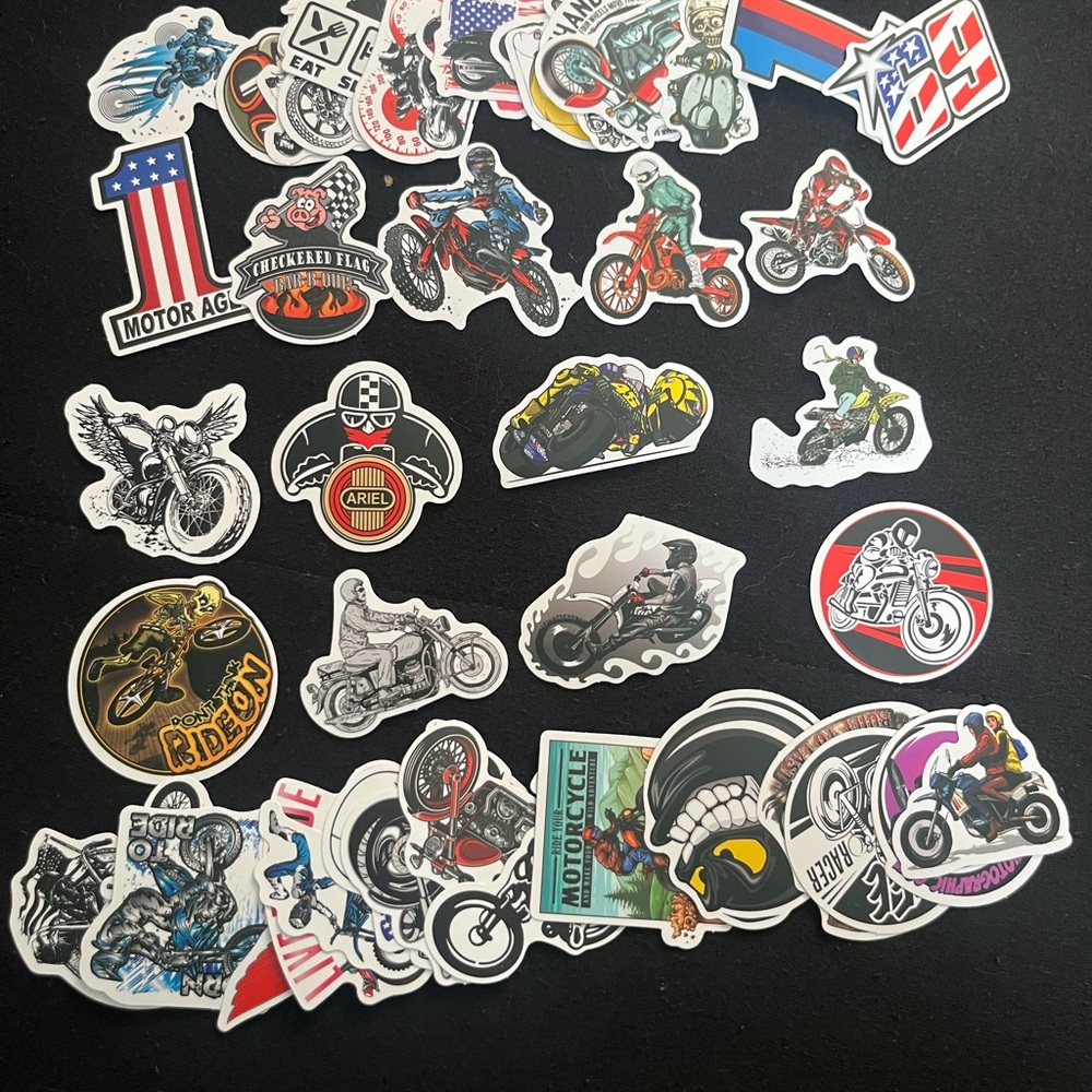 10pk assorted Motorcycle Themed Stickers